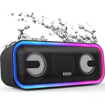 DOSS SoundBox Bluetooth-динамик Deep Hours Водонепроницаемый стереофонический светильник TF-карта для ванной комнаты Aotodo Pro+ [24 Вт бас/15 воспроизведение/IPX6