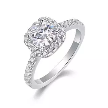 Доступное кольцо из серебра 925 пробы с муассанитом, закрытое кольцо Beauty 5