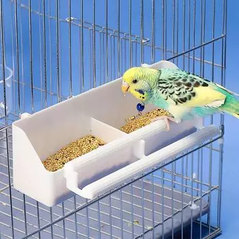 Double grid stand bird feeding trough parrot feeder bird feeder hummingbird feeder window bird feeder bird accessories белый