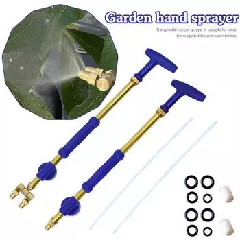 Double Head Handheld Push Pull Copper Pump Sprayer Garden Manual Sprayer Adjustable Nozzle Water Pressure Atomization Sprayer