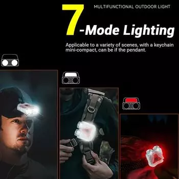 Double Headed Hat Clip Light 2-in-1 Multifunctional Flashlight Emergency Work Lighting Outdoor Camping Fishing Lighting Torch