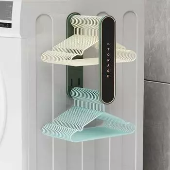 Double Layer Foldable Storage Rack Clothes Hanger Clip Collector Clothes Hanging Balcony Clothes wall Hanger Finishing Rack зелёный