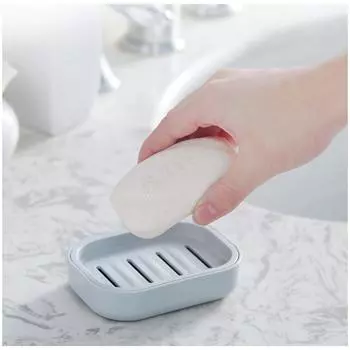 Double Layer Square Soap Dish Plastic Bathroom Drain Soap Thickened Bathroom Soap Box With Bottom Box Prevent Water Leakage светло-зеленый