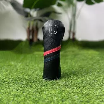 Double Line Golf Club Protector PU Leather Wood Headcover Golf Head Cover Outdoor Sports Black Hybrid