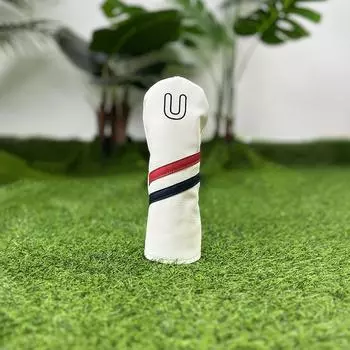 Double Line Golf Club Protector PU Leather Wood Headcover Golf Head Cover Outdoor Sports White Hybrid