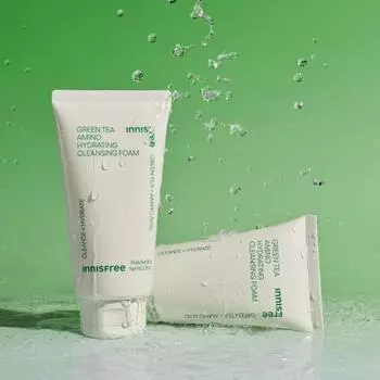 [Double Planning] Innisfree Green Tea Amino Moisture Cleansing Foam 150 мл, 2 шт., корейская косметика