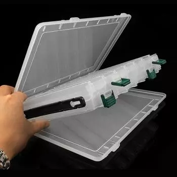 Double Sided 14 Compartments Fishing Tackle Boxes Fishing Lure Organizer AU
