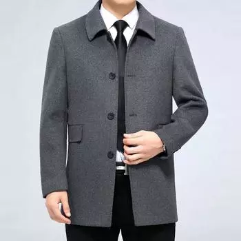 Double-sided cashmere coat for men in winter mid-length removable lining wool double-sided woolen thickened coat top for men 170