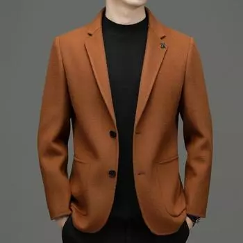 Double-sided cashmere coat men s autumn and winter business suit middle-aged dad short woolen coat 170