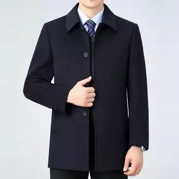Double-sided cashmere coat men s business down liner winter thickened double-sided woolen windbreaker lapel woolen coat 170