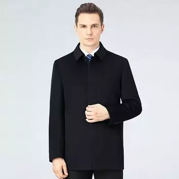 Double-sided cashmere coat men s mid-length business casual large size winter warm long-sleeved lining woolen coat M