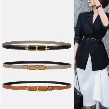 Double-sided use of women s leather belt decorated ins fashion jeans wild student trend luxury design top quality