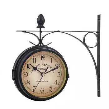 Double-Sided Vintage Wall Clock Creative Double-Sided Home Clock for Enjoying European Retro Style белый