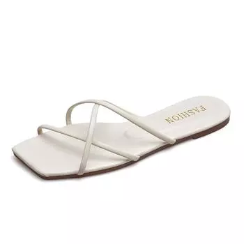 Double Toe Flip-flops Women 2024 Summer New Designer Slipper Shoes Female Casual Flat Fashion Causal Big Size Slippers Ladies 35