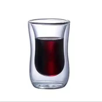 Double Wall Glass Cup Heat-resistant High Borosilicate Glass Coffee Cup with Handle Latte Espresso Tea Beer Drinkware Coffeeware 300ML