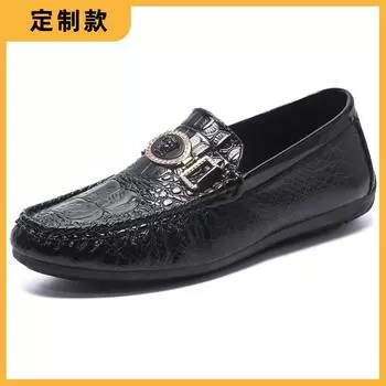 Doudou shoes men s 2024 new lazy men s shoes spring breathable trend British one-pedal men s casual leather shoes 39