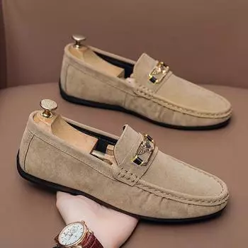 Doudou shoes men s popular live broadcast high-end men s shoes lazy casual loafers one-pedal men s shoes 39 чёрный