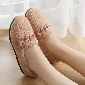 Doudou shoes women s autumn and winter Korean version warm thick-soled new Mao Mao shoes flat-soled versatile cotton shoes velvet mother outside 36
