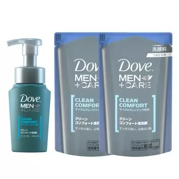 Dove Clean Comfort Пенка для умывания лица с дозатором 130 мл Сменный блок 110 мл x 2 Освежающий и чистый аромат Увлажняющий против кожного сала Липкость Для мужчин Для мужчин +