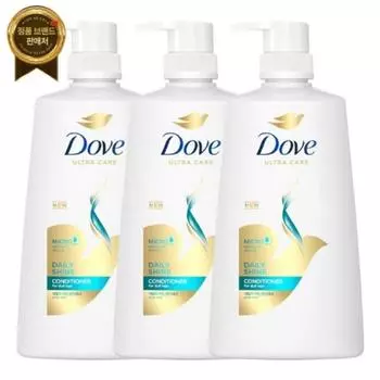 Dove Кондиционер для ежедневного блеска 660 мл x 3 / Шампунь-ополаскиватель, 660 мл