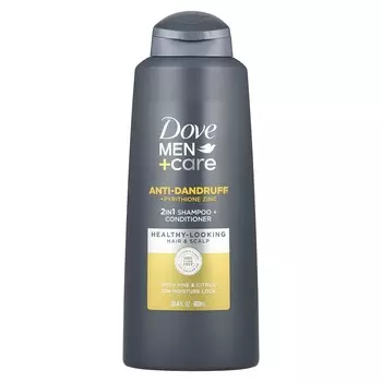 Dove, Men + Care, шампунь + кондиционер против перхоти 2 в 1, с ароматом сосны и цитрусовых, 20,4 жидких унций (603 мл)