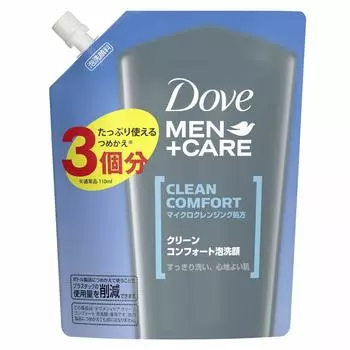 Dove MEN Clean Comfort пенка для умывания лица сменный блок большой емкости 330 мл увлажняющий кожное сало липкость для мужчин + уход для мужчин