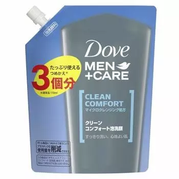 Dove MEN Men s Foaming Face Wash, Large Capacity, Refill, 330ml, Clean Comfort, Moisturizing, Sebum, Stickiness