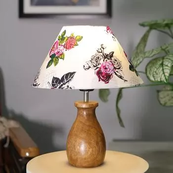 Dovel Pot, современная настольная лампа с абажуром, деревянная основа, современный тканевый абажур для домашнего офиса, кафе, ресторана, (Роза)