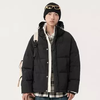 Down jacket men s new autumn and winter coat thickened white duck down warm casual trendy brand bread coat versatile men M