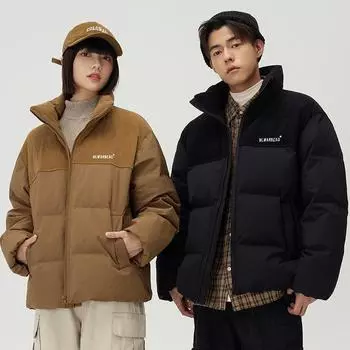 Down Jacket Men s Short Stand-up Collar White Duck Down Thickened Warm Jacket S чёрный