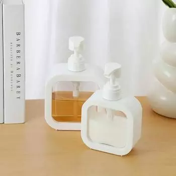 Дозатор для мыла, белый жидкий лосьон, ручной насос, дозатор мыла, многоразовая бутылка для шампуня, пластиковая бутылка для лосьона для ванной комнаты 500ML белый