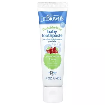 Dr. Brown S, Baby Toothpaste, Fluoride Free, Ages 0-3, Strawberry, 40G(1.4Oz)