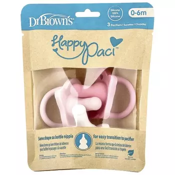 Dr. Brown s HappyPaci™ Chews, 0-6 Months, Pink, Light Pink and White, 3-Count