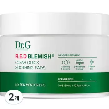 Dr.G Dr.G Red Blemish Clear Quick Soothing Pack, 70 листов, 2 шт.
