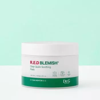 Dr.G Red Blemish Clear Quick Soothing Pads 70 листов, популярная взрывная косметика Кореи