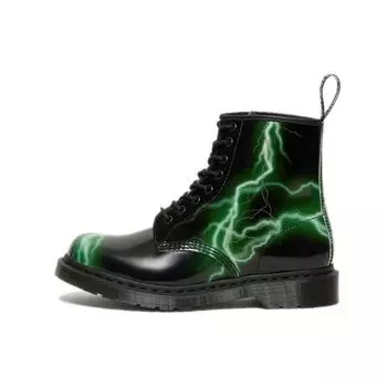 Доктор. Martens 1460 Кожаные короткие ботинки с узором «молния» и светоотражающими краями, унисекс, черные, зеленые, 27052001 36
