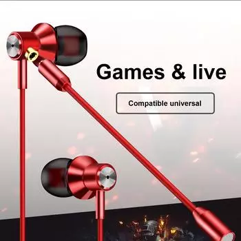 Draagbare Dynamische Проводные наушники-вкладыши Игровая гарнитура с микрофоном