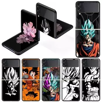 Dragon Anime Cell Case For Samsung Galaxy Z Flip 3 5G 4 Fashion Z Flip3 Luxury Black Hard Back Phone Coque Samsung Z Flip3 5G