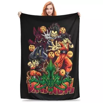Dragon Ball Z Fuzzy Blanket Funny Throw Blanket для дивана, постельных принадлежностей, покрывала для кровати 200x150 см 30x40in