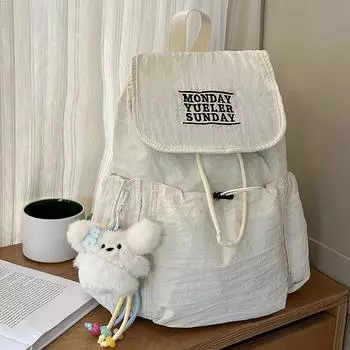 Drawstring Sporty Style Student Backpack With Large Main Pocket For Campus