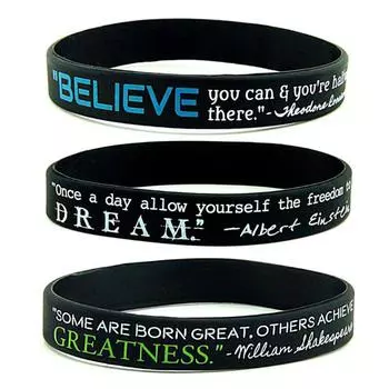 Dream Greatness Believe браслеты из силиконовой резины браслет Спорт мотивационный