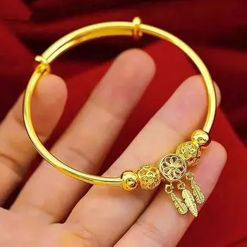 Dreamcatcher Tassel Feather Charm Bracelet &Bangle For Women Elegant серебряный