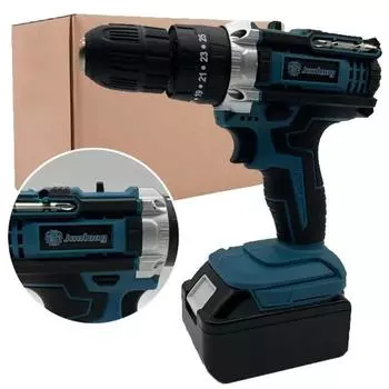 Дрель-шуруповерт Junlong, на аккумуляторе, 21 В, 1000 Нм Battery 1Pcs синий