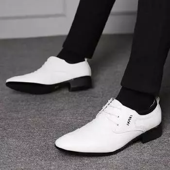 Dress Shoes Man Spring Autumn Pointed Toe Oxfords Lace Up Italian Clothing Elegant and Classic Social Shoe for Men Official 39 38
