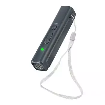 Дрессировщик для собак Устройство против лая Перезаряжаемое USB-устройство для привода собак со светодиодным индикатором Ремешок Ультрафиолетовый УФ-обнаружитель Ультразвуковой отпугиватель собак чёрный