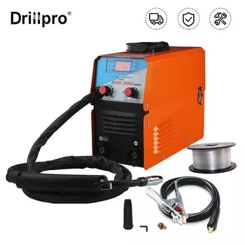 Drillpro 200A Portable Electric Welding Machine with Welding Wire Household Mini Welding Inverter IGBT Digital Mini Industrial Welding Machine