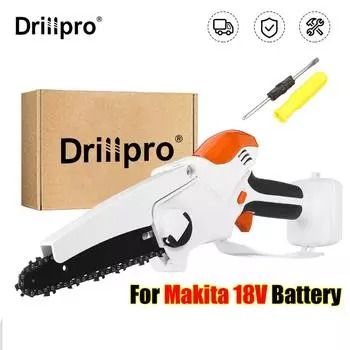 Drillpro 3780 об/мин, 6 дюймов, 6 дюймов, электрическая цепная пила с аккумулятором, бензопила для обрезки аккумуляторной садовой пилы, деревообрабатывающий резак, электроинструменты