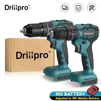 Drillpro 3 в 1, 2 скорости, 10/13 мм, макс. 48 Нм, бесщеточная электрическая дрель, молоток, аккумуляторная отвертка, 20 3, ударная дрель с крутящим моментом, инструменты для батареи 18 В