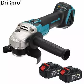 Drillpro 4 скорости 125 мм Бесщеточная электрическая угловая шлифовальная машина Беспроводной деревообрабатывающий полировщик Электроинструмент для батареи 18 В