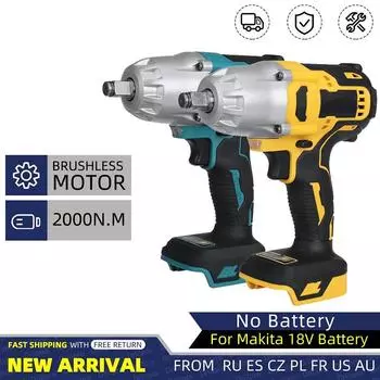 Drillpro Новый 2000N.M бесщеточный беспроводной электрический ударный гайковерт перезаряжаемый 1/2 гаечный ключ дрель электроинструменты для батареи 18 В